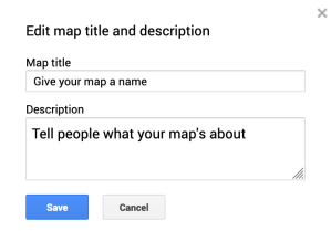 The options to rename and describe your map